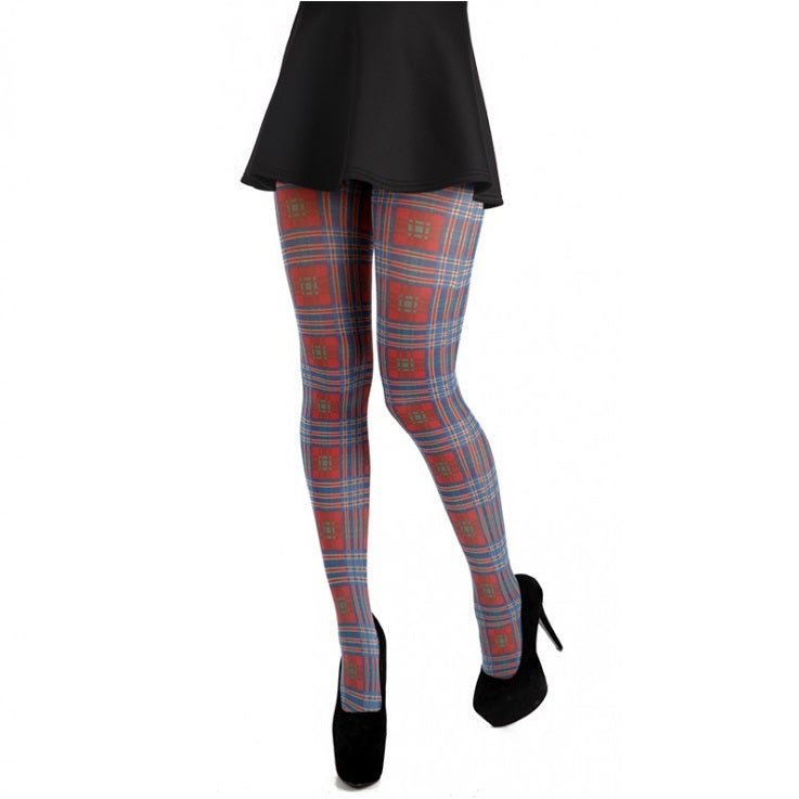 PAMELA MANN: BENTON PLAID TARTAN TIGHTS O/S