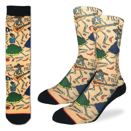 Good Luck Sock: SZ 8-13 Dia De Los Muertos