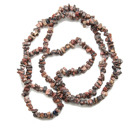 NATURE'S EXPRESSIONS: LEOPARDSKIN JASPER CHIP NECKLACE 36"