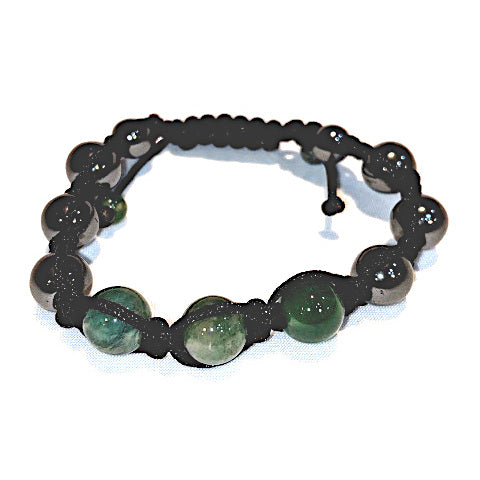 RAIN: MACRAME BRACELET DARK JADE