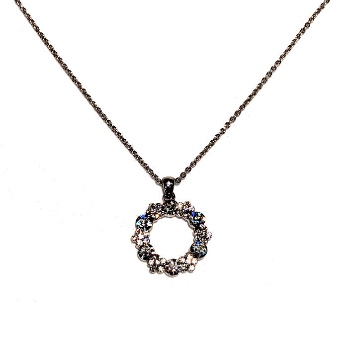 RAIN: CUBIC ZIRCONIA ROUND NECKLACE ON STAINLESS STEEL