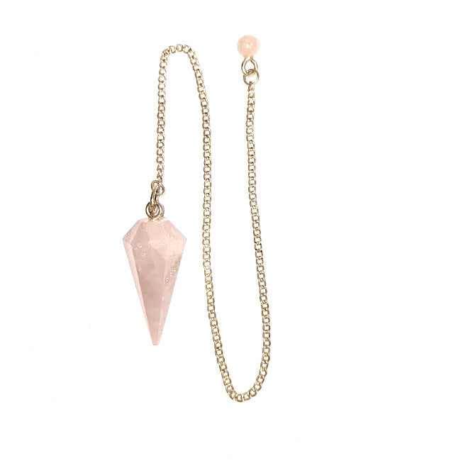 NATURE'S EXPRESSIONS: ROSE QUARTZ PENDULUM 26" CHAIN
