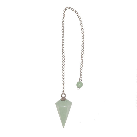 NATURE'S EXPRESSIONS: GREEN AVENTURINE PENDULUM 22" CHAIN