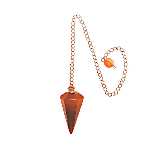 NATURE'S EXPRESSIONS: CARNELIAN PENDULUM 22" CHAIN