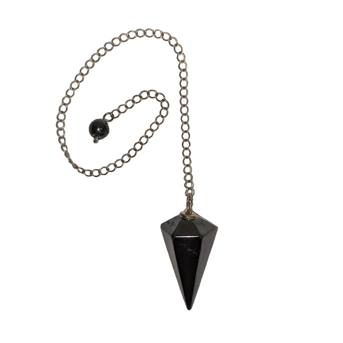 NATURE'S EXPRESSIONS: HEMATITE PENDULUM 22" CHAIN