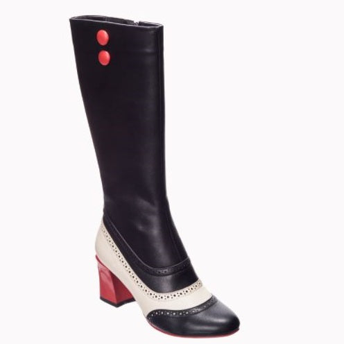 Banned: Say My Name Tall Boot In Black And Red