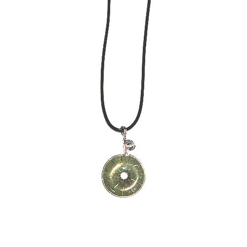 NATURE'S EXPRESSIONS: GREEN AVENTURINE WIRE WRAPPED NECKLACE