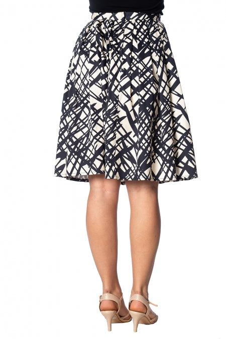 Banned: Black And Cream Skirt With Zipper