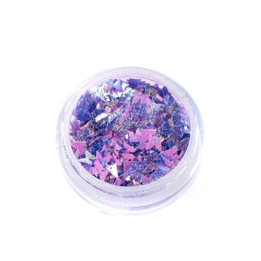 Lunautics: Cher - Iridescent Purple Chunky Glitter Mix with Butterflies
