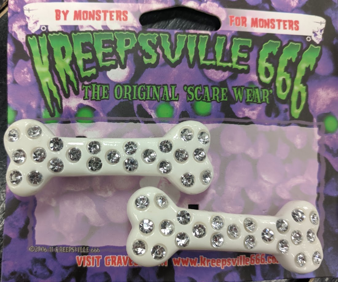 KREEPSVILLE: WHITE BONE HAIR CLIPS