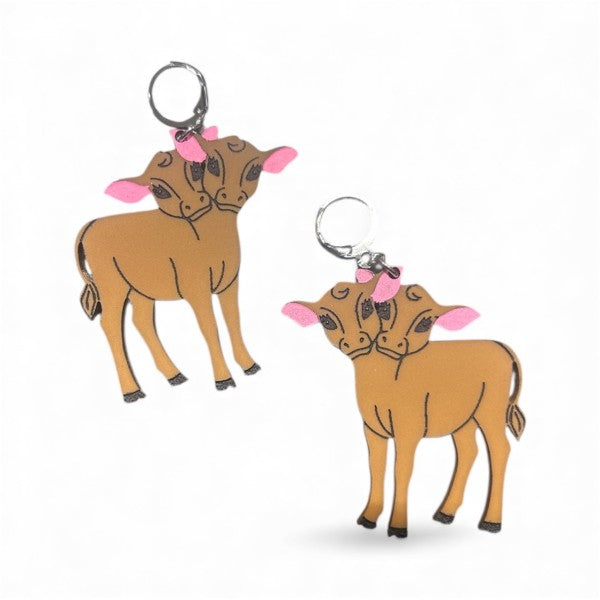 Taco: Two Headed Brown Bow Earrings