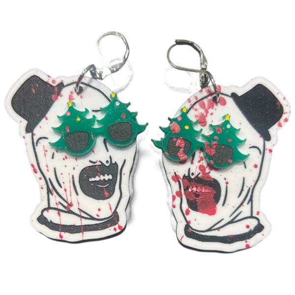Taco: Art The Clown Xmas Tree Earrings