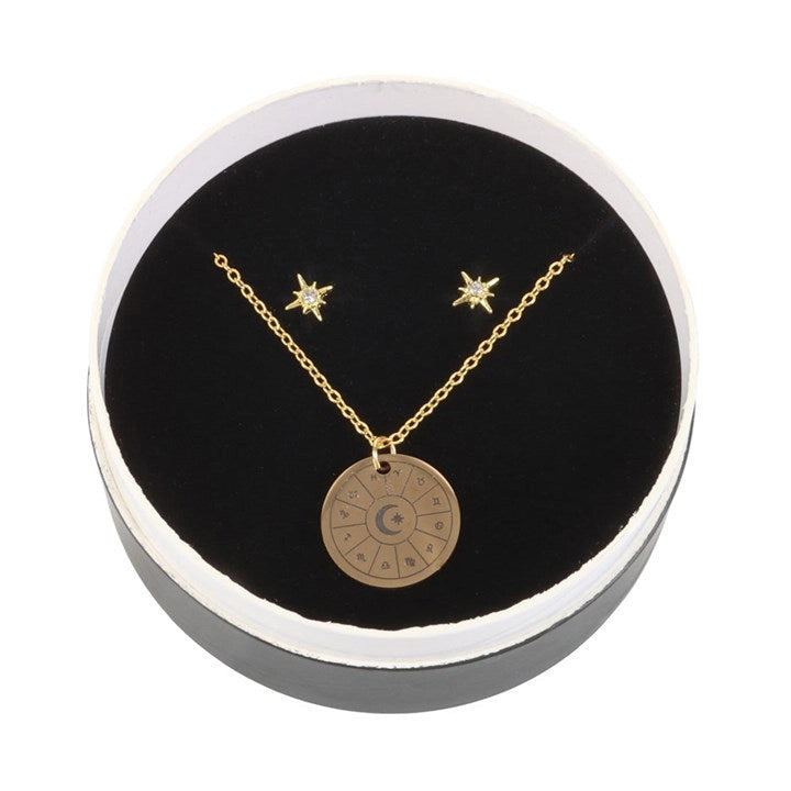 Something Different: Astrology Wheel Earring & Necklace Set