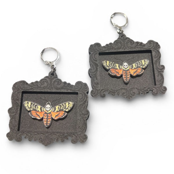 Taco: Death Moth Portrait Earrings