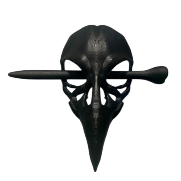 Taco: Large Raven Skull Hair Pin Black