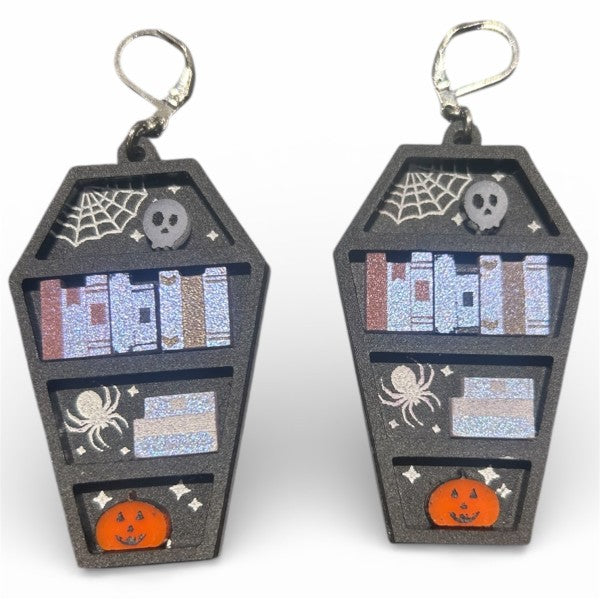 Taco: Spooky Library Coffin Earrings