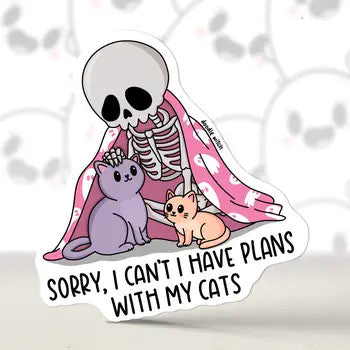 DW: Plans With My Cat Sticker (2.8x3)