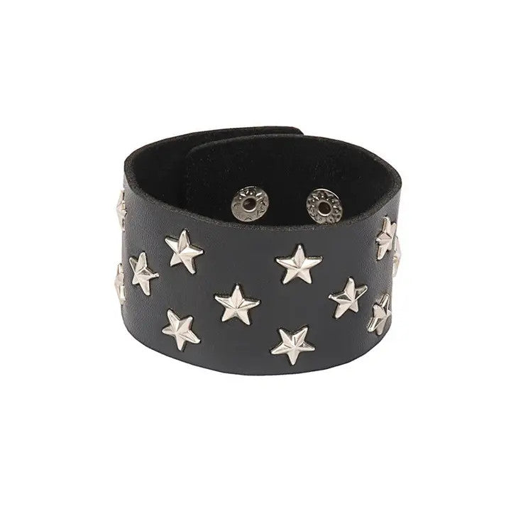 Salina: Gothic Rivet Pentagram Bracelet