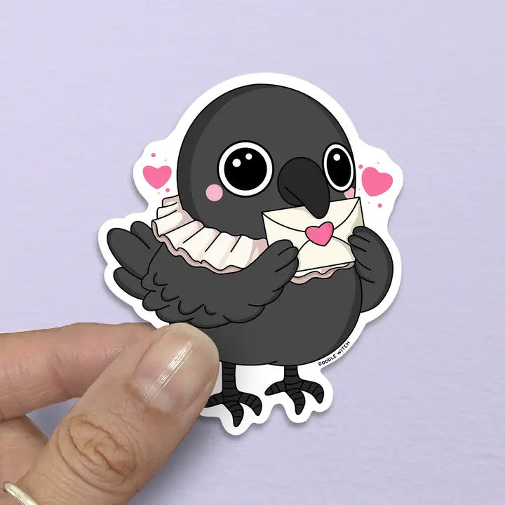 DW: Valentine's Card Raven Sticker (2.5x3)