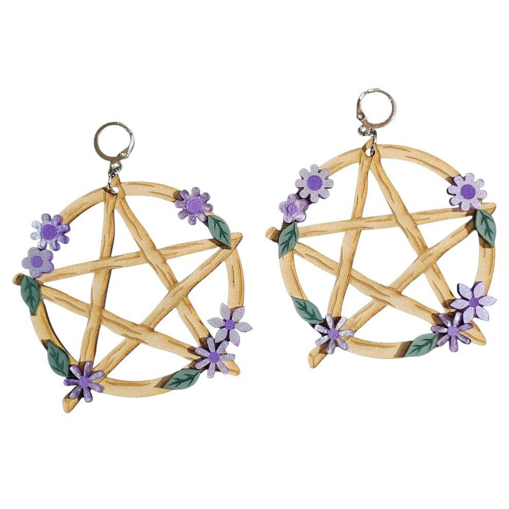 Taco: Floral Pentagram Earrings