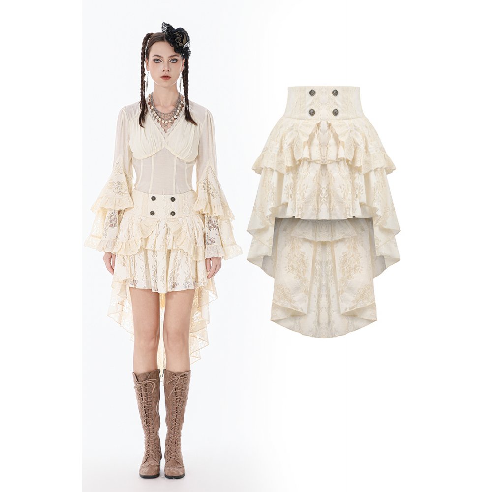 Dark In Love: Steampunk Lace High-Low Skirt