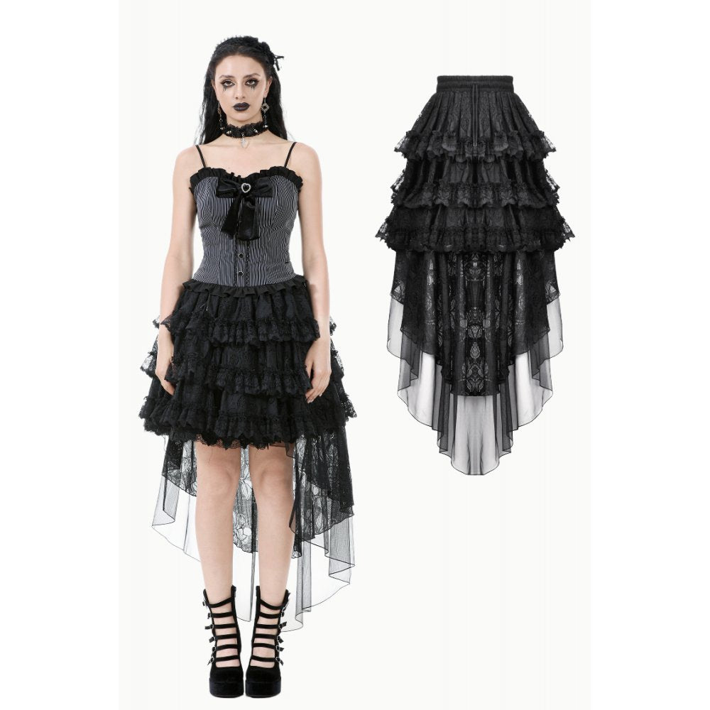 Dark In Love: Lolita Layered Lace Fishtail Skirt O/S