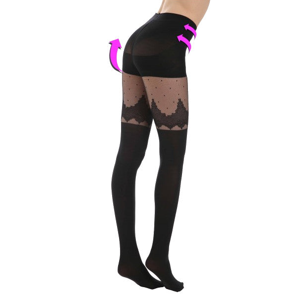 PAMELA MANN: ART DECO SUSPENDER STYLE SUPPORT TIGHTS