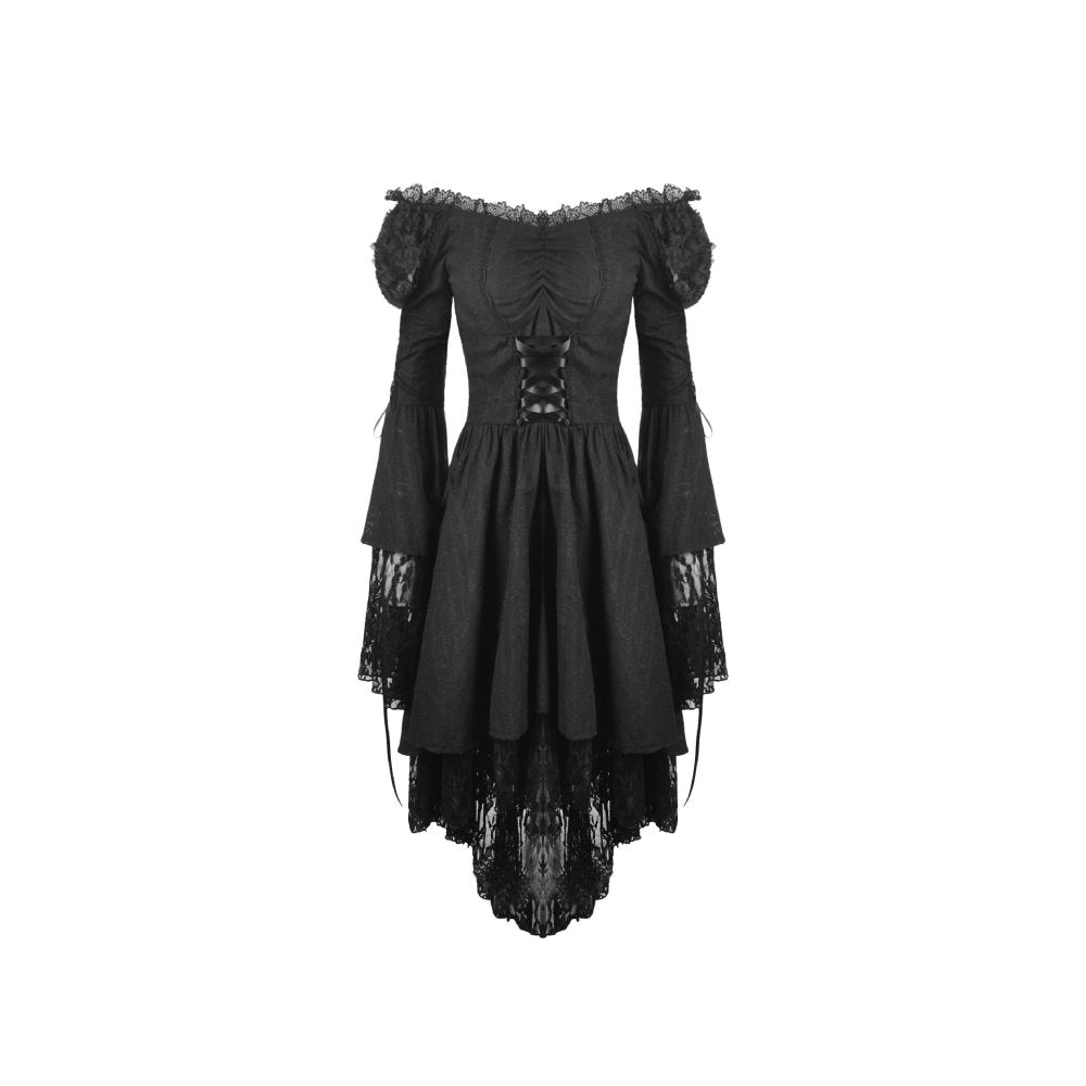 Dark In Love: Black Gothic Long Sleeved Cocktail Dress