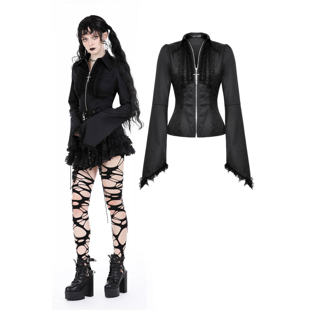 Dark in Love: Princess Ruffle Zip Blouse
