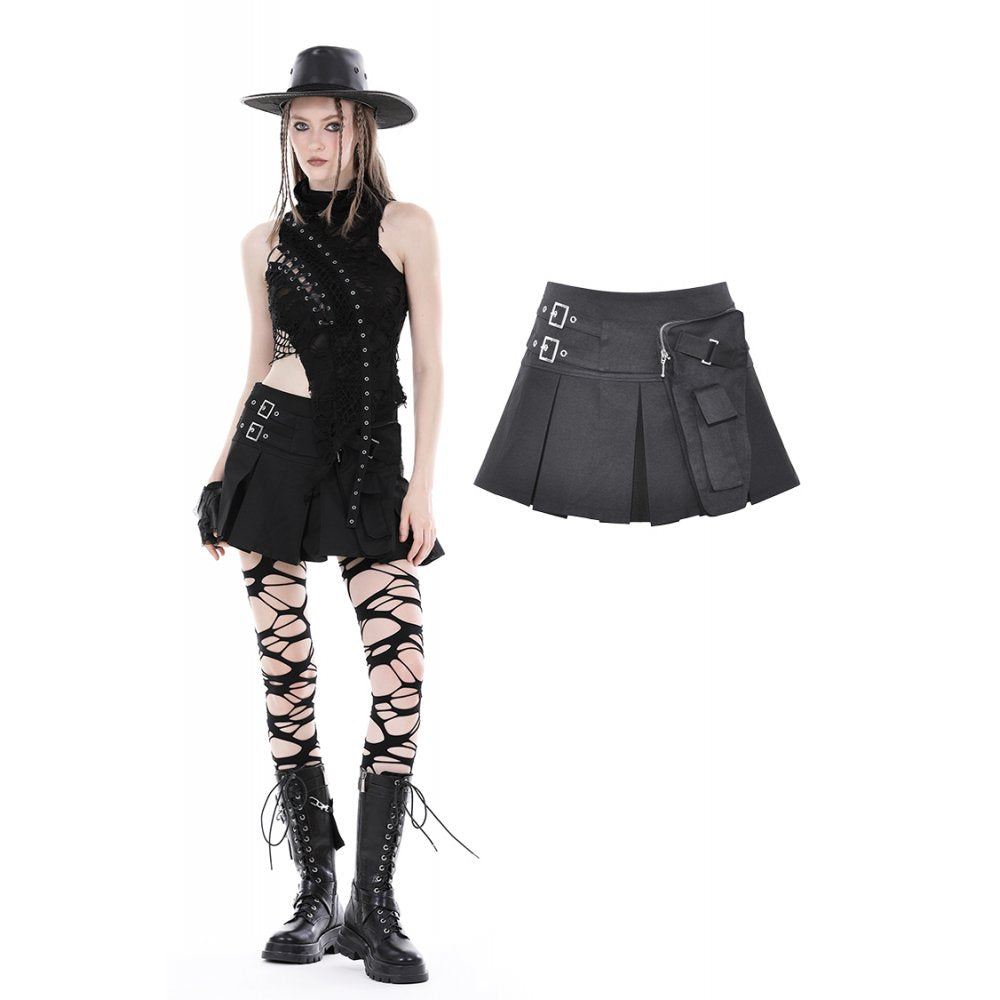 Dark In Love: Pleated Skirt With Side Bag
