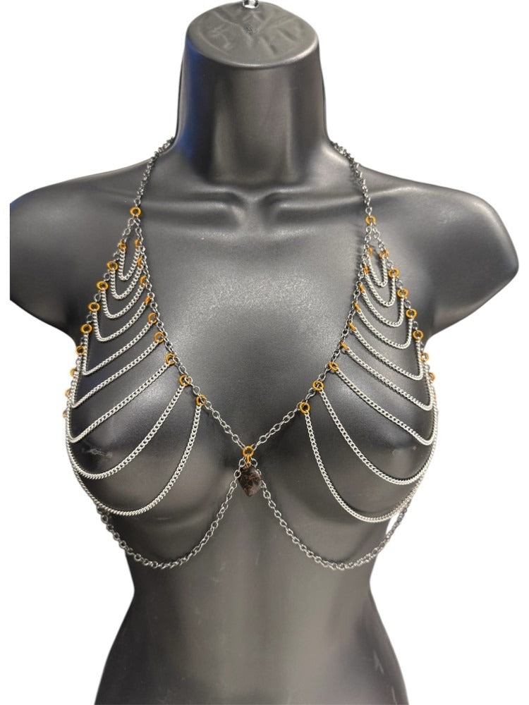 NDS: Orange with Mottled Heart Chain Harness