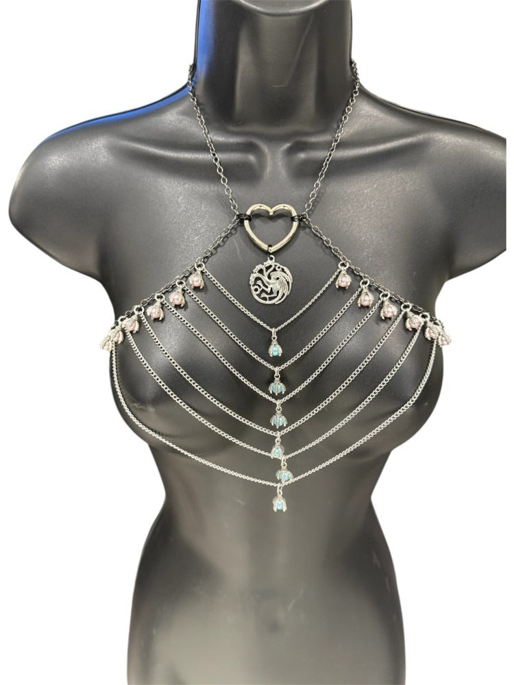 NDS: Light Pink & Blue Dragon Chain Halter
