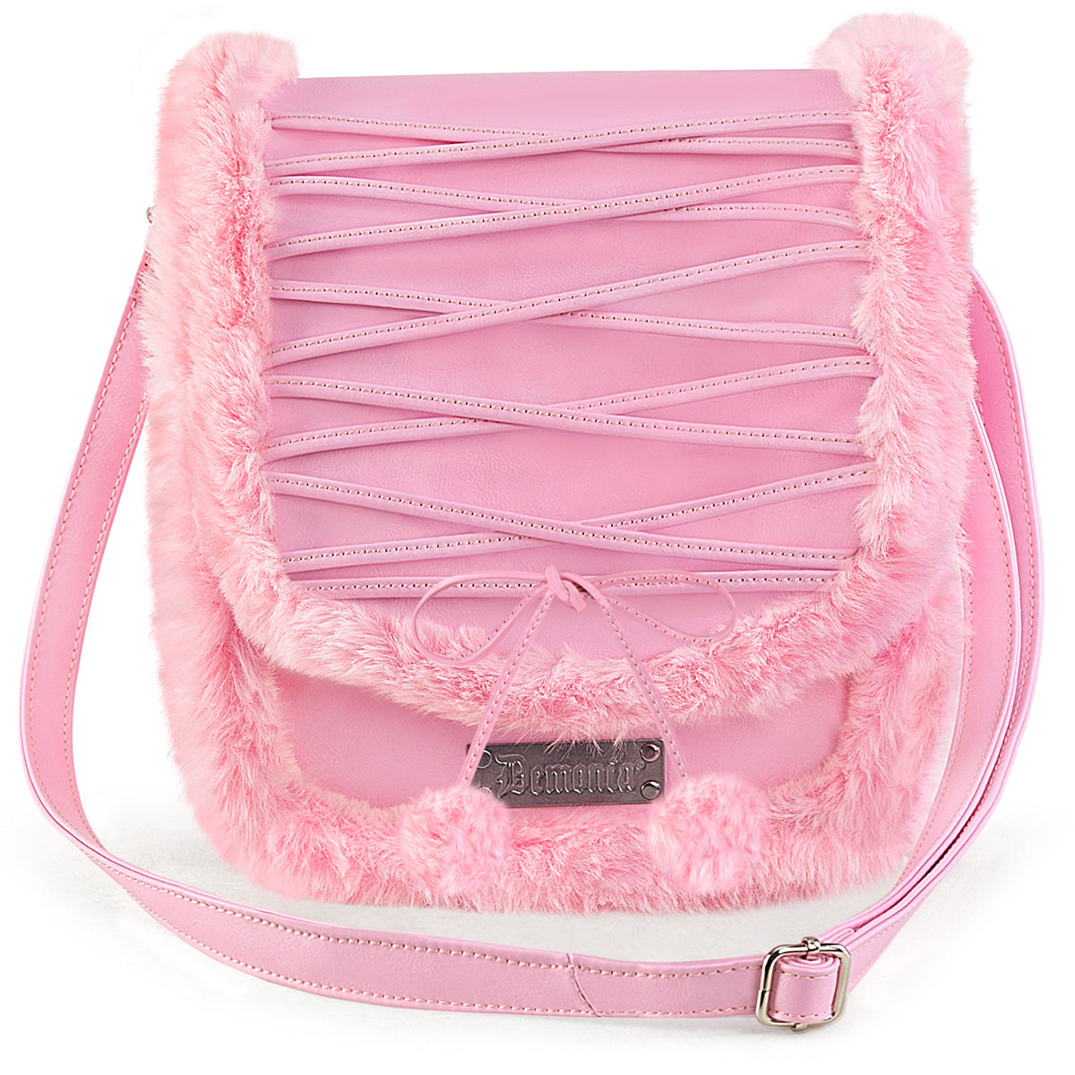 Demonia: Faux Leather & Fur Handbag