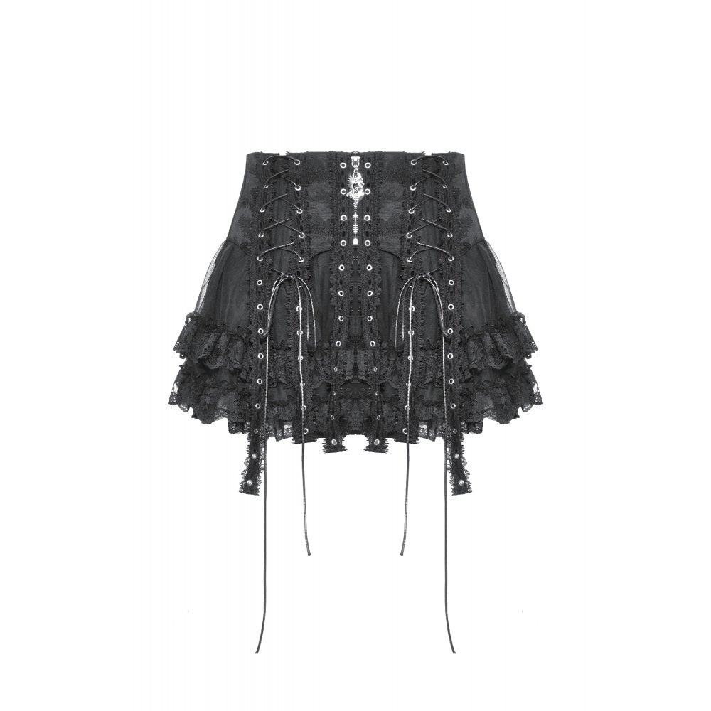 Dark In Love: Punk Tulle Eyelet Mini Skirt