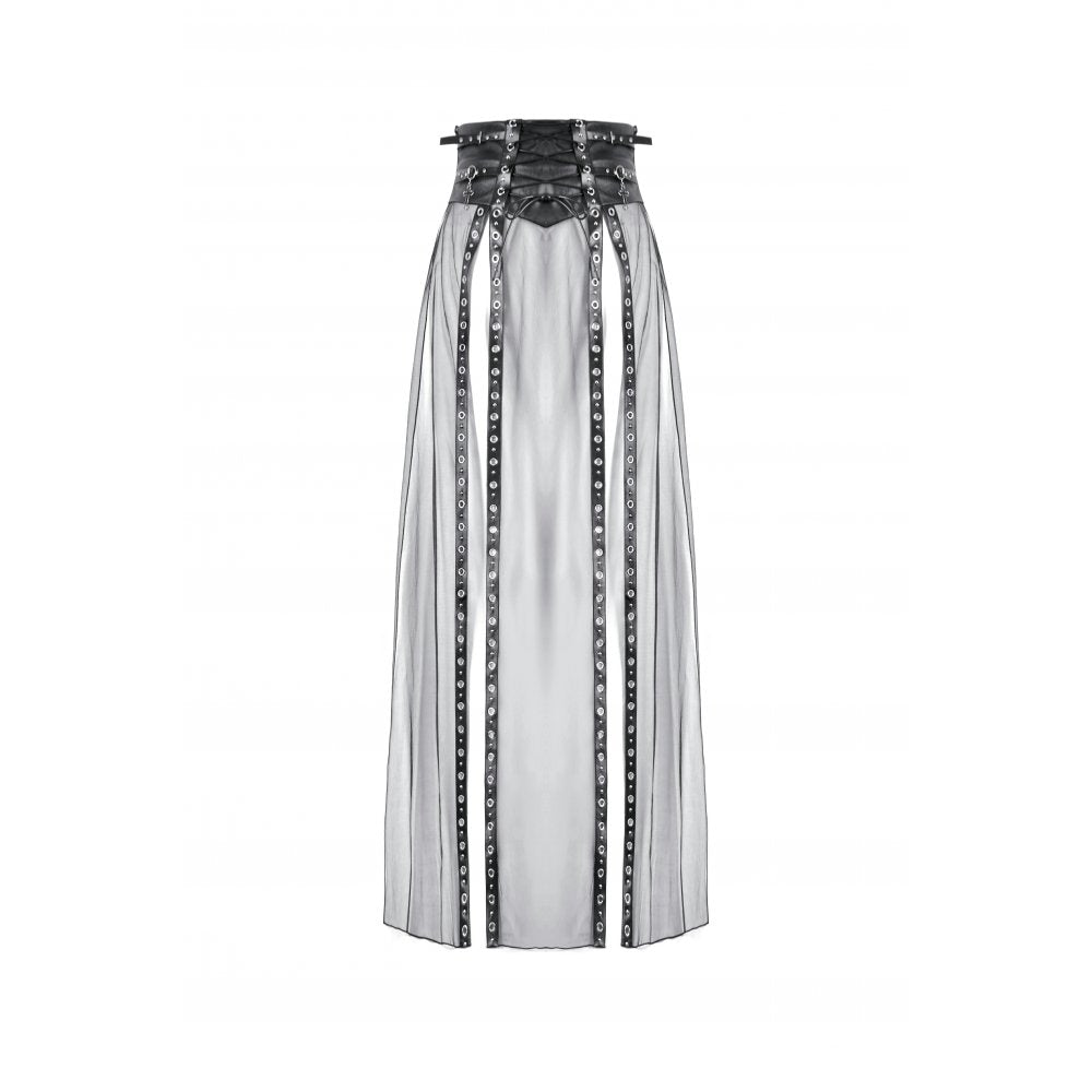 Dark In Love: Rebel Leather & Mesh Maxi Skirt