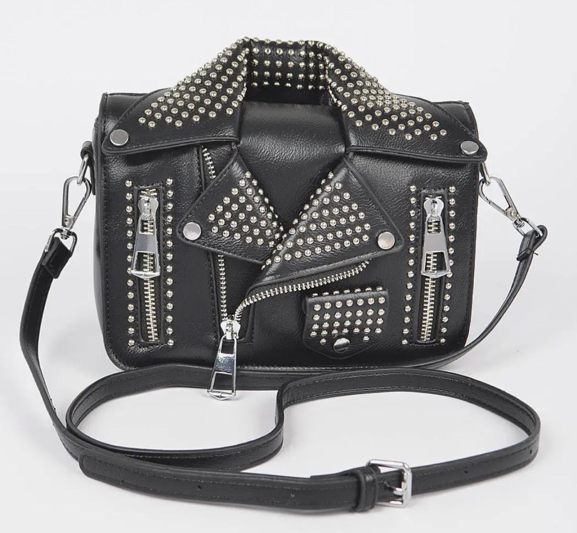 3AM: Faux Leather Studded Jacket Bag