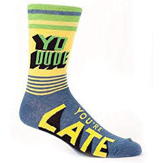 Blue Q: Yo Dude You're Late Men's Socks