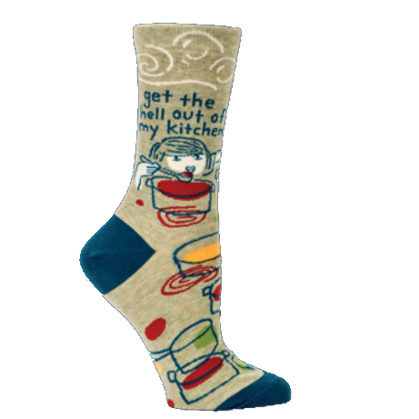 Blue Q: Get The Hell Out Of My Kitchen Women's Crew Socks