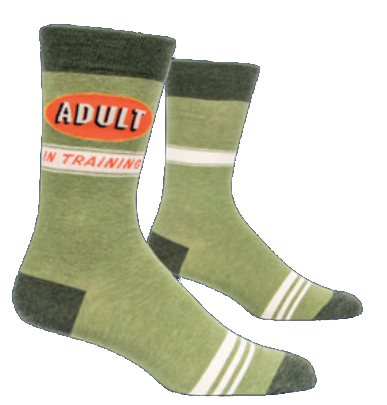 Blue Q: Adult In Training Men's Crew Socks