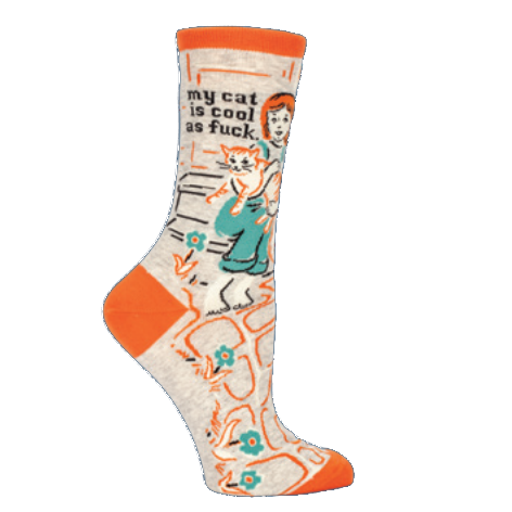Blue Q: My Cat Is Cool As Fuck Women's Socks