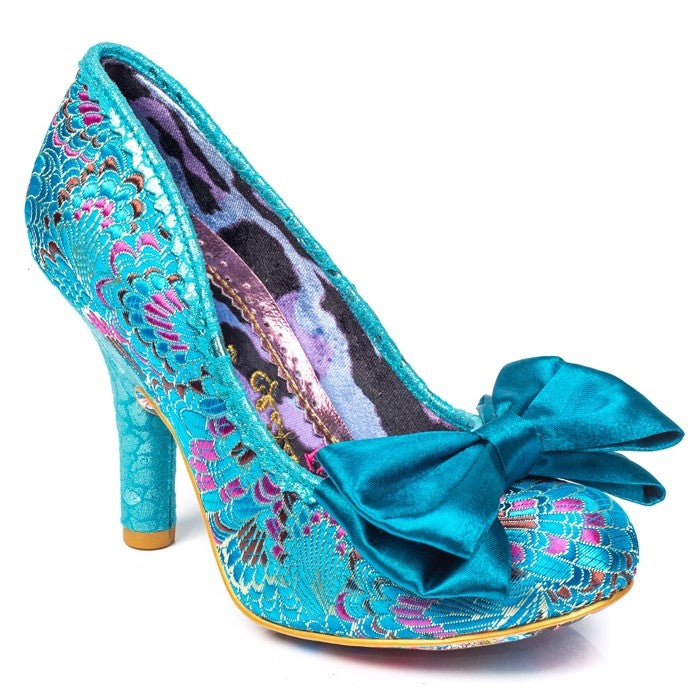 Irregular Choice: Mel E Bow Turquoise Pumps