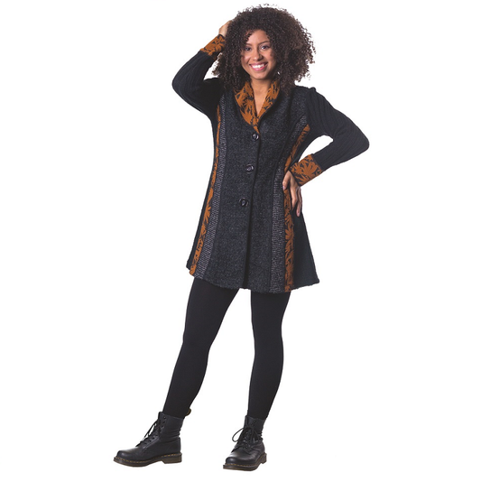 Papa Fashions: Black Knit Sweater, Tabacco