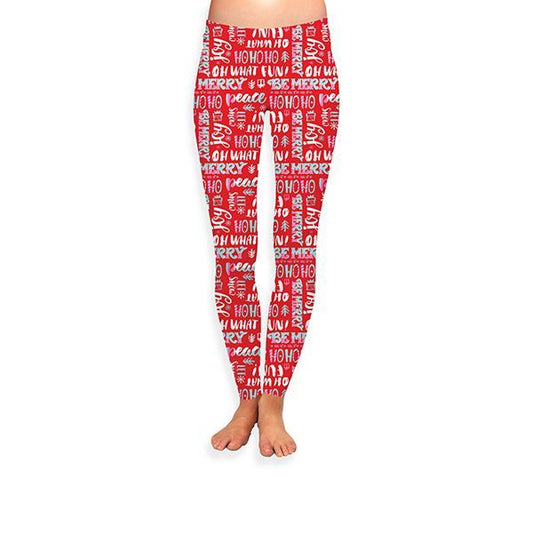Two Left Feet: Seasons Greetings Holiday Leggings S/M