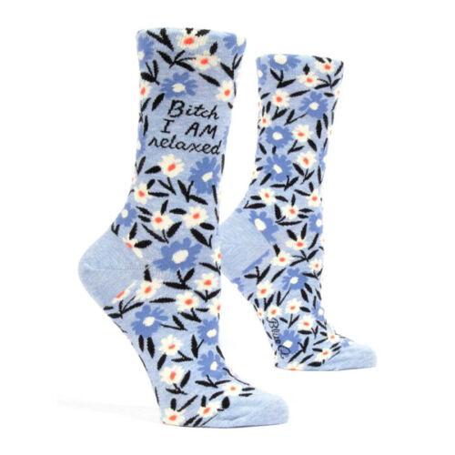 Blue Q: Bitch I Am Relaxed Crew Socks