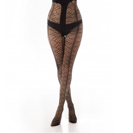 PAMELA MANN: NEW SPIDERS NET TIGHTS BLACK O/S