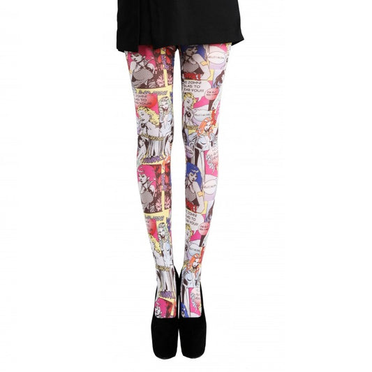 PAMELA MANN: COMIC STRIP PRINTED TIGHTS