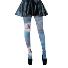 PAMELA MANN: HOCUS POCUS PRINTED TIGHTS, BLUE