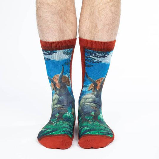Good Luck Sock: SZ 8-13 Triceratops Dino