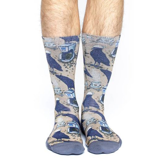 Good Luck Sock: SZ 8-13 Coffee Raven