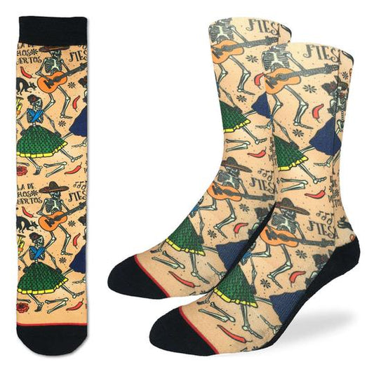 Good Luck Sock: SZ 8-13 Dia De Los Muertos